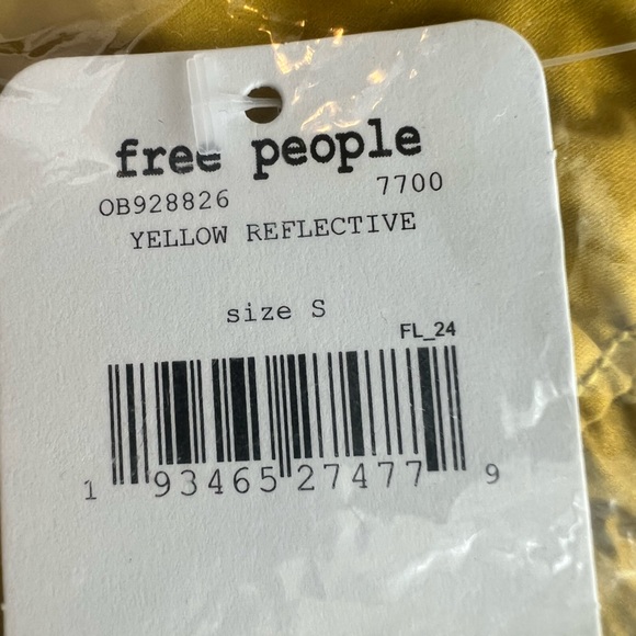 Free People*NWT Yellow Reflective Athletic Shorts - Picture 6 of 6